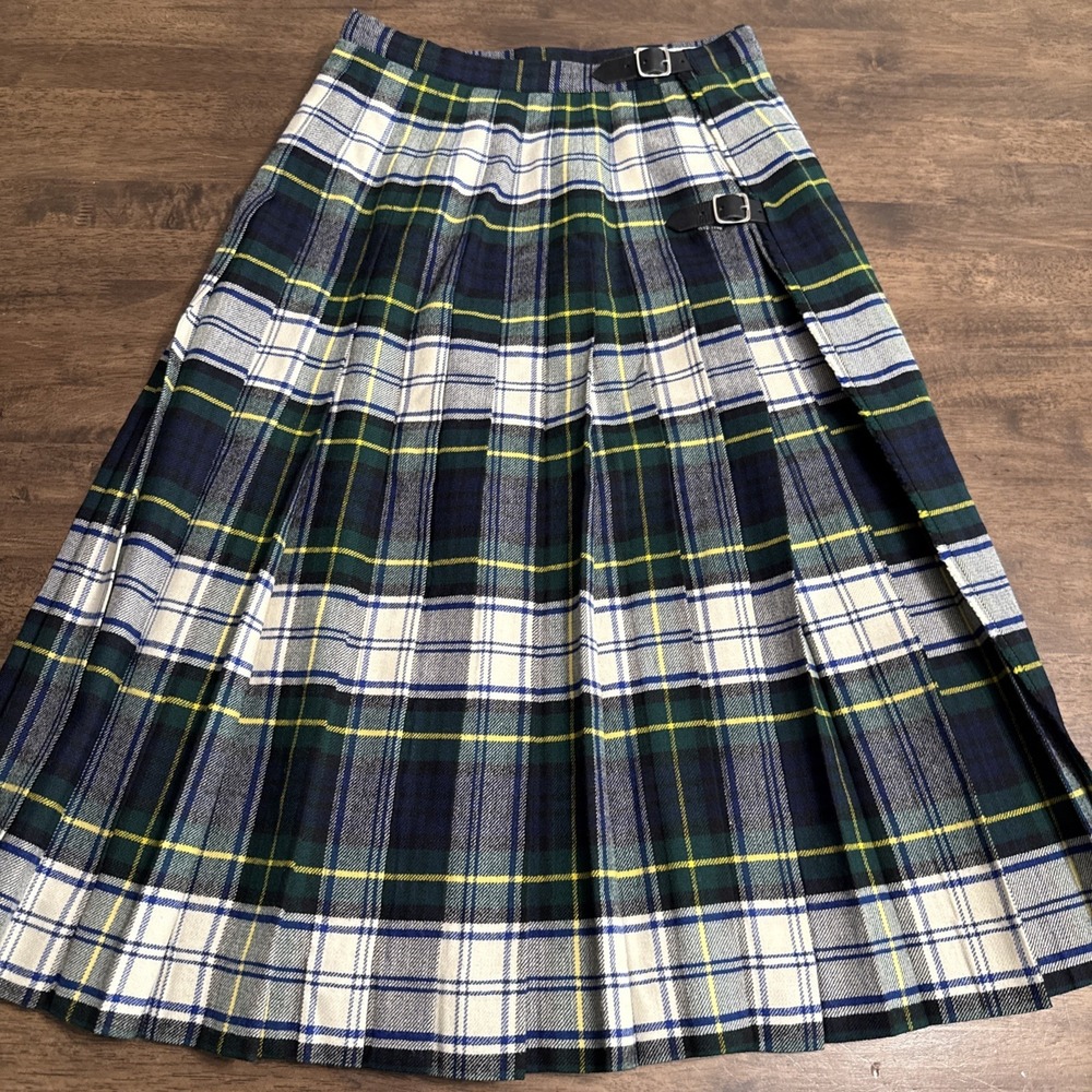 The Scotch House Tartan Plaid Wool Kilt Skirt UK 12 US 10 Made in Scotland LKNEW